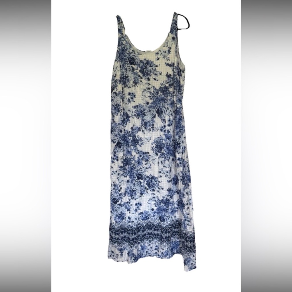 J. Jill Blue and White Floral Maxi Dress
